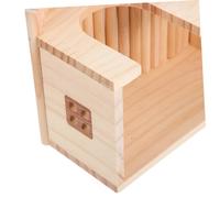 HANABASS Hamster Wooden Hideout House Medium Cozy Small Pet Shelter for Hamsters and Hedgehogs Natural Wood Hideaway for Rest Play and Security