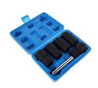 HANABASS Jeu de 6 Douilles Extractrices Antivol de Roue 17-24Mm en Acier Robuste pour Extraction Rapide de Boulons Endommagés Outil Mécanique pour Réparation Automobile et Démontage