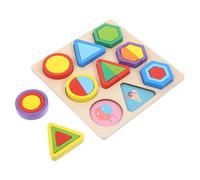 HANABASS Jeu De Puzzle Bois Formes Géométriques Éducatif Apprentissage Jouet Éveil Garçon Fille Association Cognitif Garçon Fille Motricité Fine Reconnaissance Couleurs Créativité