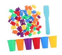 HANABASS Jeu Éducatif de Comptage pour Garçon Fille de Ours Colorés et Gobelets Apprentissage Interactif pour Développer Les Compétences Mathématiques Coordination Main Œil