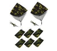 HANABASS Jouets De Parachute Éducatifs Camouflage pour Garçon Et Filles, Lot De 8 Pièces, Petit Parachute en Tissu, Accessoire De Jeu D'extérieur pour Activités en Plein Air