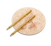 HANABASS Kit de Radiesthésie en Cuivre pour Divination Spirituelle avec 2 Baguettes Extensibles Pendule et Tapis Élégant pour Chasse aux Fantômes et