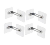 HANABASS Kit de Sécurisation des Meubles pour Bébé 4pcs Ancrages Muraux Adhésifs en Acier Inoxydable et Acrylique, Résistants à L'usure, Distance Réglable 0-5,2cm