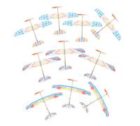 HANABASS Lot de 10 Avions Propulsés par Élastiques Modèle Réduit Double Ailes Bois Garçon Et Filles Jouets Extérieurs Plein Air Anniversaire