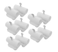 HANABASS Lot de 10 Supports De Fixation pour Mât De Drapeau en Forme De I pour Extérieur pour Mur Incliné Blanc