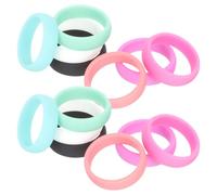 HANABASS Lot de 14 Bagues de Sport en Silicone Souple pour Femmes Alliances Épaisses Colorées Taille 8 Accessoires Flexibles pour Fitness Yoga et Activités Extérieures
