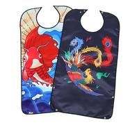 HANABASS Lot de 2 Bavoirs Imperméables pour Repas Adultes Tabliers de Protection en Polyester Adaptés pour Personnes Âgées Résistants aux Taches Confort au Niveau du Cou