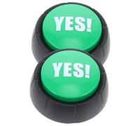 HANABASS Lot de 2 Boutons Sonores Yes/no Verts sans Piles, Jouets Farce avec Bruitages, Boutons Interactifs pour Jeux de Société, Fêtes et Compétitions, Petit Format Portable, Matériau