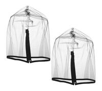 HANABASS Lot de 2 Cagoules de Protection en Tissu Noir Réutilisables pour Maquillage, Protège-Cheveux et Visage Lors D’Essayages en Boutique, Filet à Cheveux Lavable Enterrement de Vie de