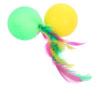 HANABASS Lot de 2 Jouets en Éponge pour Balles avec Queues en Plumage Jouets pour L'Instinct de Chasse des