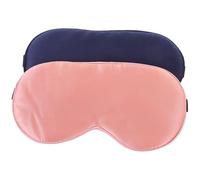 HANABASS Lot de 2 Masques de Sommeil pour Adultes 16 Mm en Soie Naturelle Double Face, Ajustables, Cache-yeux Occultants pour Voyage, Yoga, Sieste - Couleur Bleu Marine et Rouge Brique