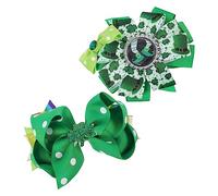 HANABASS Lot De 2 Pinces à Cheveux Trèfle Saint-patrick Accessoires De Fête En Tissu Et Métal Présent Pour Adultes Et Garçon Et Solide Et Pratique