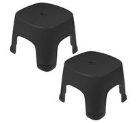 HANABASS Lot de 2 Tabourets Repose-pieds en Pvc Noir, Marchepied Marche, Taille Petite, pour Salle de Bain, Toilettes, Usage Domestique et Entraînement Garçon et Filles, Antidérapant