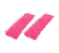 HANABASS Lot de 2 Têtes de Balai-serpillière Rouge, Chiffon de Nettoyage Microfibre Absorbant, Remplacement Pratique pour Balai Plat, Accessoires de Nettoyage pour Sols et Coins, Usage