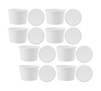 HANABASS Lot de 20 Sets de Sets de Gobelets Papier Blanc 8 Oz pour Glace Couvercles, Adaptés aux Aliments Chauds ou Froids, Texture Lisse Toucher, pour Desserts Glacés