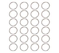 HANABASS Lot de 24 Anneaux Porte-clés Ronds en Fer Argenté 1,5x25mm pour Suspendre Petits Objets et Accessoires Diy, pour Porte-clés de Voiture Familiale
