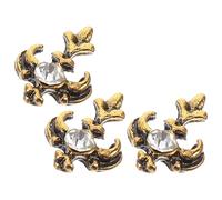 HANABASS Lot de 3 Grilles Dentaires Métalliques Dorées Motif Croix Orné de Cristaux, Bijoux Décoratifs pour Dents, Accessoires Cosplay et Style Hip Hop, Taille Unique, Finition Brillante