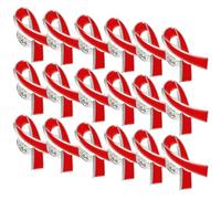 HANABASS Lot de 30 Broches Ruban Caritatif en Alliage de Zinc Rouge, Épingle à Ruban de Sensibilisation pour Femmes, Accessoire Symbole de Soutien aux Événements Publics et Solidaires