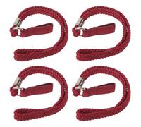 HANABASS Lot de 4 Dragonnes pour Cannes de Marche Rouges, Bracelet en Nylon Ergonomique, Accessoires Universels pour Bâtons de Randonnée, Porte-Bâtons Résistants et Confortables pour