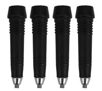 HANABASS Lot de 4 Embouts de Rechange Noirs en Acier Tungstène et Abs pour Bâtons de Randonnée Ski, Support Stable et Résistant à l'usure, Accessoire pour Trekking