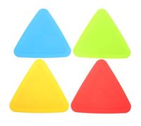 HANABASS Lot de 4 Marqueurs Triangulaires Plats en TPE Antidérapants 20 Cm, Couleurs Lumineuses pour Entraînement de Football et Basketball, Repères D’agilité Polyvalents pour Terrain