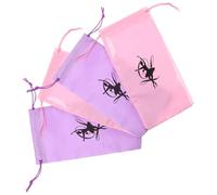 HANABASS Lot de 4 Pochettes de Rangement pour Chaussures de Danse Classique en Satin, Fermeture à Cordon, Légères et Protectrices, Couleurs Rose Satin et Violet, Paquet de Voyage