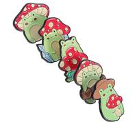 HANABASS Lot de 5 Broches Émaillées Grenouille et Champignon en Alliage de Zinc Accessoires Mignons pour Vestes Chapeaux et Paquet Bijoux Fantaisie pour Femmes et Présents Originaux