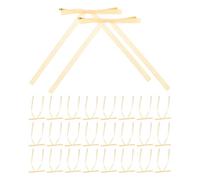 HANABASS Lot de 50 Nœuds Décoratifs en Ruban Couleur Beige Doré, Mini Nœuds Autocollants pour Emballage Présent, Décoration Noël et Saint-Valentin, Accessoires DIY Polyvalents pour Fêtes