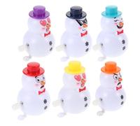 HANABASS Lot de 6 Bonshommes de Neige à Remonter en Plastique Jouets de Noël Miniatures Multicolores Figurines D’Hiver Décoratives et Ludiques pour Garçon et Filles Présents Festifs