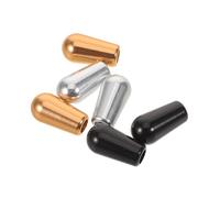 HANABASS Lot de 6 Capuchons Métalliques en Aluminium pour Sélecteur 3 Positions de Guitare Électrique Embouts de Boutons Argenté Noir et Or Accessoires Compatibles pour Remplacement