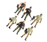 HANABASS Lot de 6 Figurines de Soldats en Plastique pour Garçon et Filles Jouets Militaires Modèles de Simulation Bords Lisses Sécurisés pour Parties d'Garçon et Filles