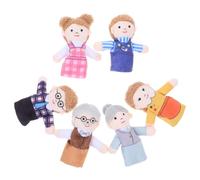 HANABASS Lot de 6 Marionnettes à Doigts en Peluche Famille Douces et Confortables Éducatif pour Tout-Petit pour Raconter des Histoires Jeu Interactif et Développement du Langage à la