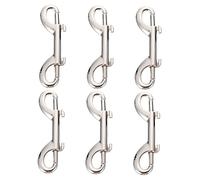 HANABASS Lot De 6 Mousquetons Double Tête en Alliage De Zinc, Crochets pour Laisses d'animaux Résistants à La Rouille, 88 Mm, Usage Extérieur Et Accessoires pour Chiens