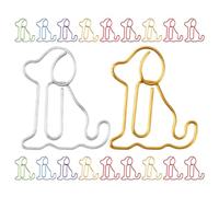HANABASS Lot de 60 Trombones Mignons en Métal Forme de Chien Assis, Marque-pages Multifonctions pour École et Bureau, Accessoires Décoratifs pour Amoureux des Chiens Couleur Aléatoire