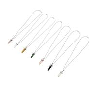 HANABASS Lot de 7 Colliers Pendentifs en Cristal Naturel Hexagonal, Chaînes pour Clavicule Multicolores, Bijoux Décoratifs pour Femme, Accessoires Mode Hiver