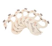 HANABASS Lot de 7 Séparateurs de Placard en Bois pour Vêtements Bébé Forme Oiseau Mois Imprimés Accessoires Organisateurs pour Penderie Garçon et Filles Rangement Pratique et Décoratif