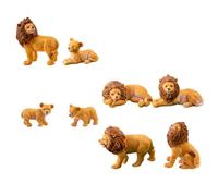 HANABASS Lot de 8 Figurines Miniatures de Lions en Résine, Petites Statues Décoratives, Mini Décorations Animales pour Terrarium et Jardin, Ornements de Lionceau Adaptés aux Espaces