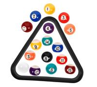HANABASS Lot de Boules Billard Mini 16 Pièces en Résine 25mm avec Triangle pour Garçon et Filles, Jeu Portable Éducatif, Table Billard Miniature, Usage Loisirs Maison École Extérieur