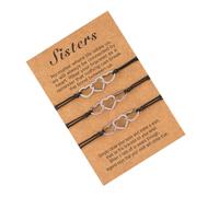 HANABASS Lot De Bracelets D'amitié Tressés Cœur Creux En Acier Inoxydable, Fil Ciré Rouge, Pour Fille, Accessoire Poignet Ajustable Pour Usage Quotidien Et Présent Sentimental