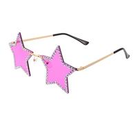 HANABASS Lunettes de Soleil Rhinestone Étoile sans Monture Protection Uv Design Étoile à Cinq Branches pour Fête Cosplay et Festival Unisexe Adolescents et Adultes