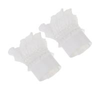 HANABASS Manchettes Décoratives Paire Extensible pour Femme en Dentelle Blanche en Chiffon Confortable, Style Élégant et Raffiné, pour Accessoiriser Vos Tenues