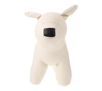 HANABASS Mannequin D'exposition pour Chien Blanc Assis en Cuir PU 42x29x14,5 Cm, Présentoir Stable et Léger pour Vêtements d'animaux, Support pour Boutique et Vitrines de Mode Canine