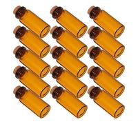 HANABASS Mini Bouteilles en Verre Ambré Compactes et Portables 10ml Lot de 30 Bouchon en Liège pour Messages d'amour ou Rangement de Bijoux