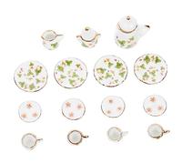 HANABASS Miniature Ensemble de Thé Céramique pour Maison de Poupée Accessoires Décoratifs Élégants et Ludiques pour