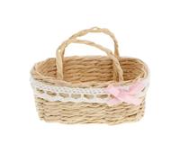 HANABASS Miniature Panier Décoratif pour Maison de Poupée Petit Panier à Fleurs Tissé Accessoire Jardin Fées Rangement Pratique et Élément de Décoration Charmant