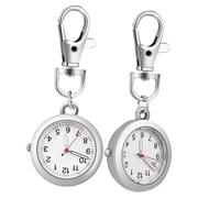 HANABASS Montres Pendentif à Clip pour Personnel Infirmier, Lot De 2 Montres De Poche Aiguilles Lumineuses Et Boucle Porte-clés, Adaptées pour Usage en Hôpital