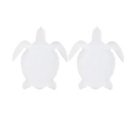HANABASS Moule à sous-Verres Tortue en Silicone Blanc, Surface Intérieure Lisse et Brillante, Moule Époxy pour Décoration Maison et DIY, Lot de 2 Pièces Uniques