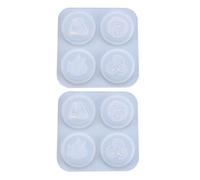 HANABASS Moules en Silicone Blanc 2pcs pour Résine Époxy, Non Adhésifs et Lavables, pour Bijoux Religieux Faits Main et Décoration Artisanale