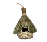 HANABASS Nid D'oiseau Tissé la Main en Jonc de Mer, Abri Chaud et Protecteur, Taille Moyenne, Décoration Jardin Extérieur, Refuge pour Petits Oiseaux, Accessoire Naturel pour Animaux