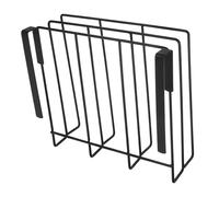 HANABASS Organisateur de Planches à Découper sous Armoire en Acier Inoxydable Noir, Support Double Couche sans Perçage Cuisine, Rangement Pratique et Gain de Place